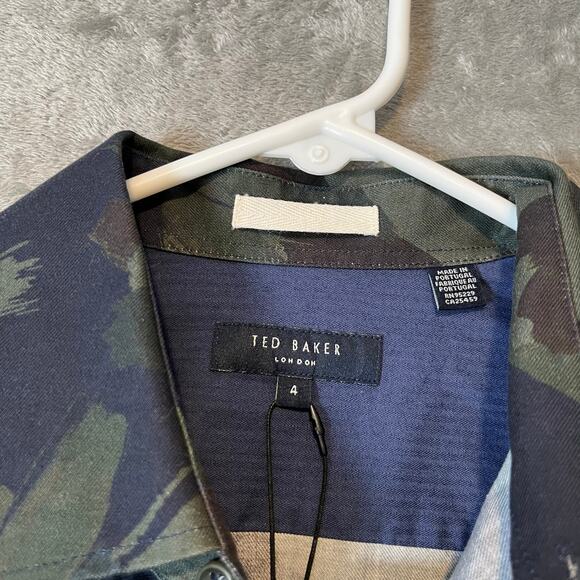 Ted Baker London Men Fielder Camo Print Cotton Button-Up Shirt TB 4 US Large New - Picture 7 of 8